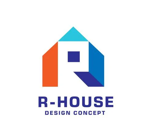 Creative initial letter r house logo vector illustration Stock Illustration