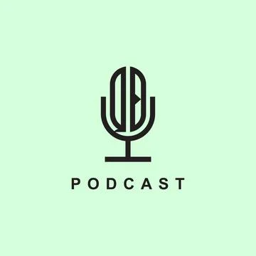 Creative Initial Letters QD Logo for Podcast Or Music. Stock Illustration