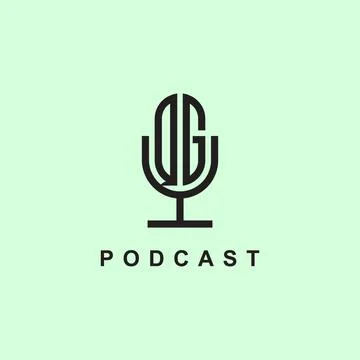 Creative Initial Letters QG Logo for Podcast Or Music. Stock Illustration