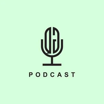 Creative Initial Letters QJ Logo for Podcast Or Music. Illustrazione stock