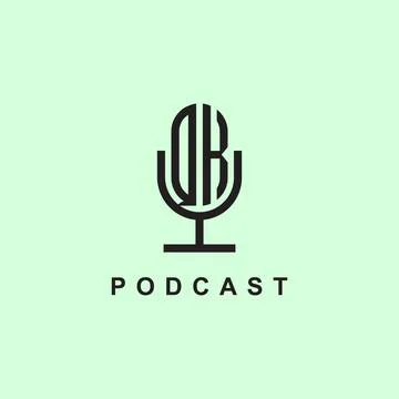 Creative Initial Letters QK Logo for Podcast Or Music. Stock Illustration