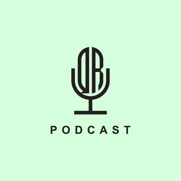 Creative Initial Letters QR Logo for Podcast Or Music. Stock Illustration