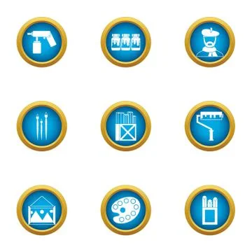 Creative initiative icons set, flat style Illustrazione stock