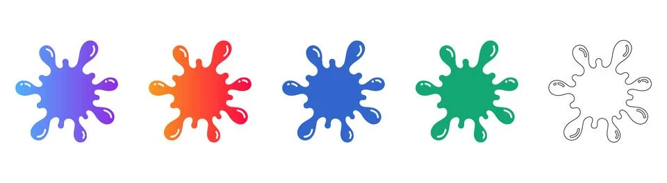 Creative Ink Splatter Icon Set Stock Illustration