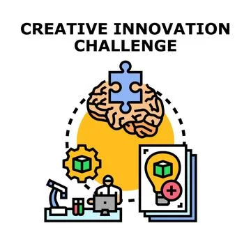 Creative innovation challenge finding new solutions concept Stock Illustration