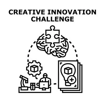 Creative innovation challenge finding new solutions concept Stock Illustration