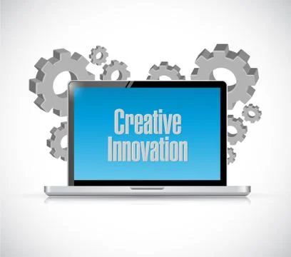 Creative Innovation computer sign concept Illustrazione stock