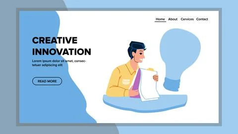 Creative Innovation Developing Manager Boy Vector Illustrazione stock