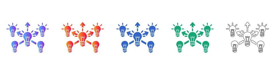 Creative Innovation Lightbulb Network Icons 스톡 일러스트