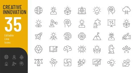 Creative Innovation Line Editable Icons set. Stock Illustration