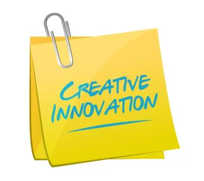 Creative Innovation memo post sign concept Illustrazione stock