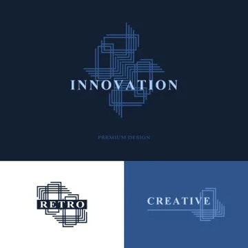 Creative innovations logo. Abstract minimalistic design. Geometric and simple Stock-Illustration