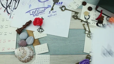 Creative inscriptions and disorder Stock Footage 88075648