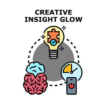 Creative insight brainstorming process generating new ideas Stock Illustration