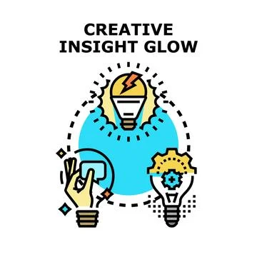 Creative insight glow developing new business idea concept Stock Illustration