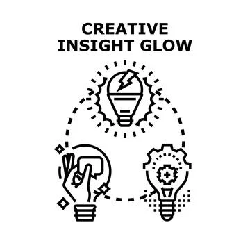 Creative insight glow developing new business idea concept Stock Illustration