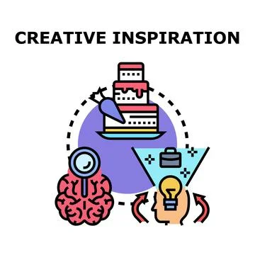 Creative inspiration developing new business idea concept Stock Illustration