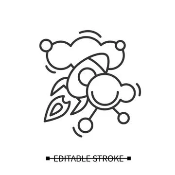 Creative inspiration icon. Rocket launch data 스톡 일러스트