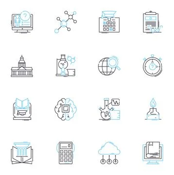 Creative interaction linear icons set. Collaboration, Ideation, Innovation Stock Illustration