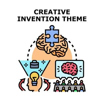 Creative invention theme and concept development process イラスト素材