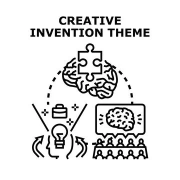 Creative invention theme and concept development process Stock Illustration