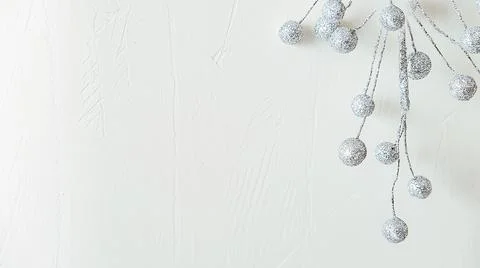 Creative inverted Christmas tree made of silver berries and branches, Stock Photos
