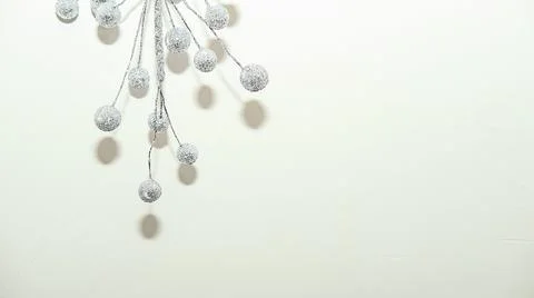 Creative inverted Christmas tree made of silver berries and branches, Stock Photos