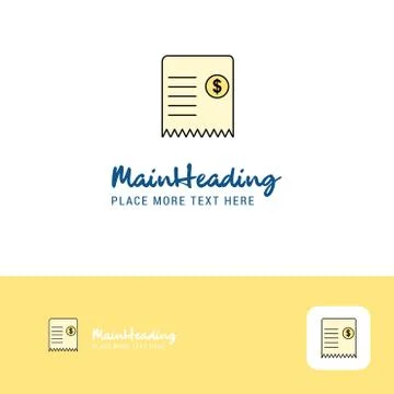 Creative Invoice Logo Design. Flat color Logo place for Tagline. Vector Illus Ilustração Stock