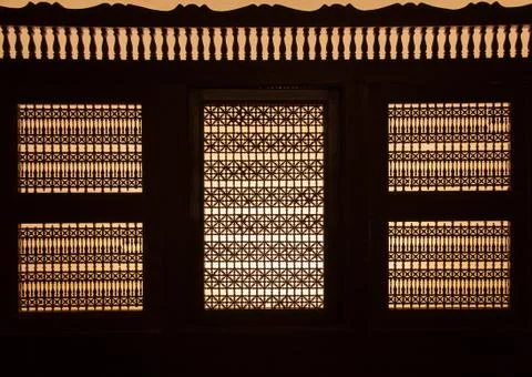 Creative Islamic Decoraion Elements in Interior Stock Illustration