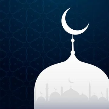 Creative islamic design with mosque silhouette Stock Illustration
