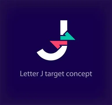 Creative J letter arrow logo design. Stock Illustration