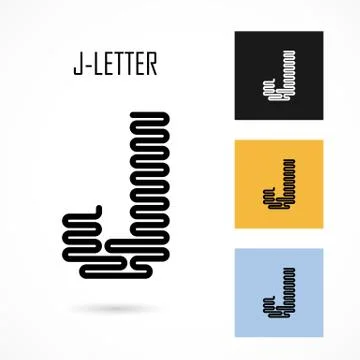 Creative J- letter icon abstract logo design vector template Stock Illustration