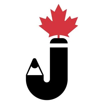 Creative J Letter Logo with Maple Leaf for Education Stock-Illustration