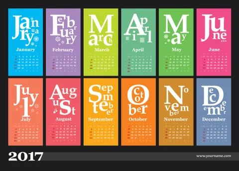 Creative jazzy calendar 2017 Иллюстрация