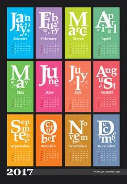 Creative jazzy calendar 2017 Иллюстрация