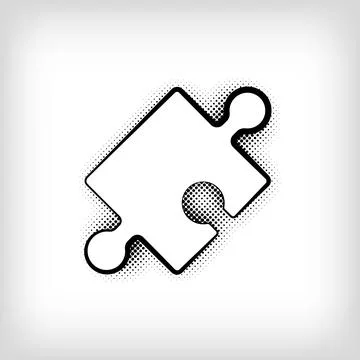 Creative jigsaw pop art dot design. Stock Illustration