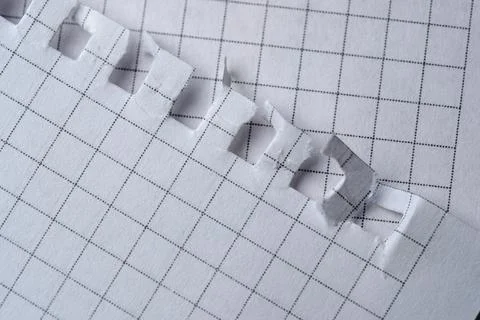 Creative journey on graph paper with torn edges and squares Stock Photos