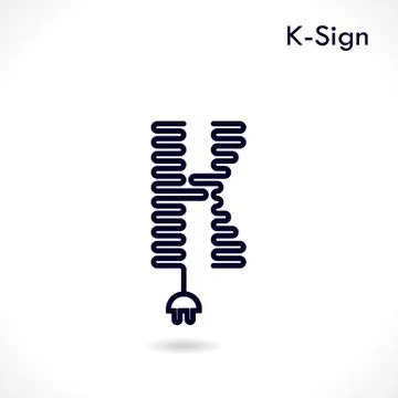 Creative K- letter icon abstract logo design vector template. Stock Illustration