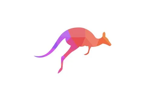 Creative kangaroo nature logo design concept, running kangaroo. Kangaroo vect Stock Illustration