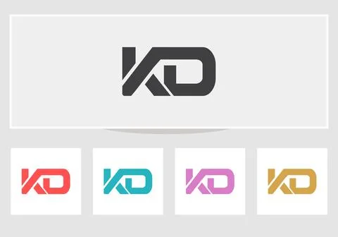 Creative KD logo design, KD letter logo with modern trendy. KD modern logo ve Stock Illustration
