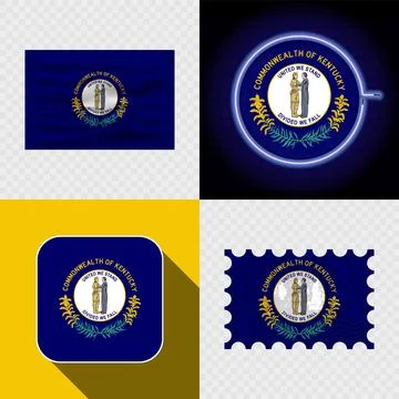 Creative Kentucky Flag Icon Set Collection. Stock Illustration