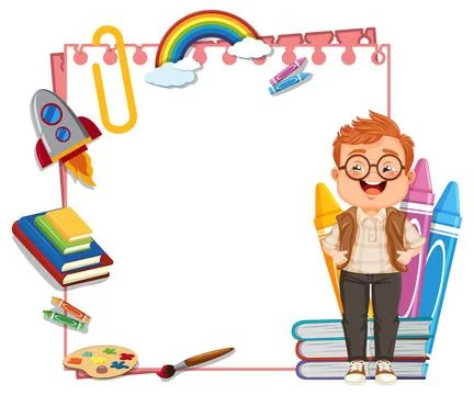 Creative Kid's Imagination and Learning Frame 스톡 일러스트