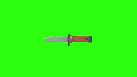 Creative knife animation with green background Stock Footage 296015861