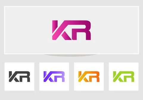Creative KR logo design, KR letter logo with modern trendy. KR modern logo ve Stock Illustration
