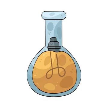 Creative lab flask illustration Stock Illustration
