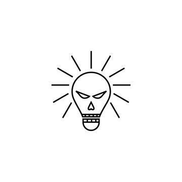 Creative lamp with skull logo design Illustrazione stock