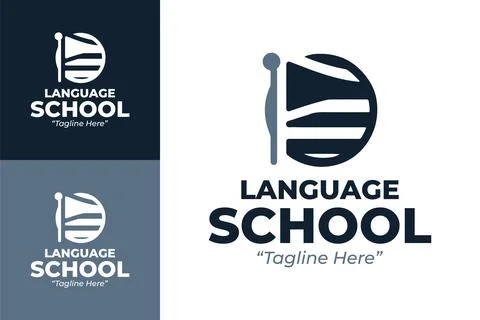 Creative Language School Logo Иллюстрация