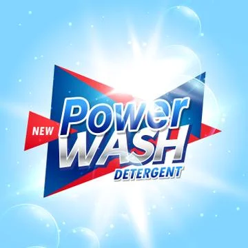 Creative laundry detergent product packaging concept template design Stock Illustration