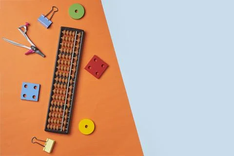 Creative lay out of mental mathermatics items Stock Photos