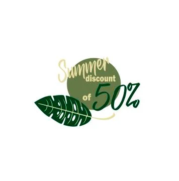 Creative layout - 50 discount in stores - summer sale. Contour silhouette sti Stock Illustration